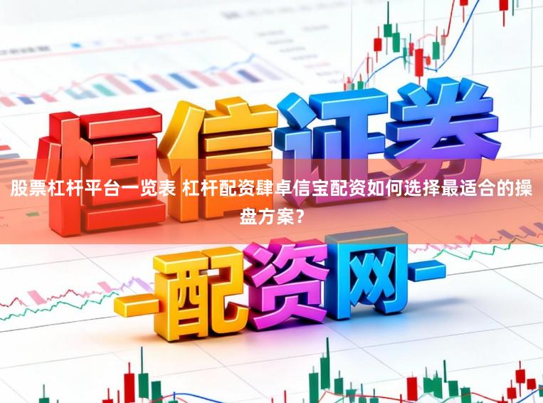 股票杠杆平台一览表 杠杆配资肆卓信宝配资如何选择最适合的操盘方案？
